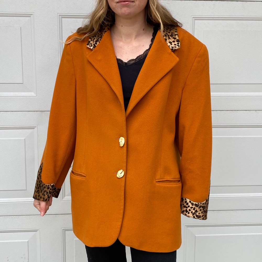 funky orange vintage wool blazer